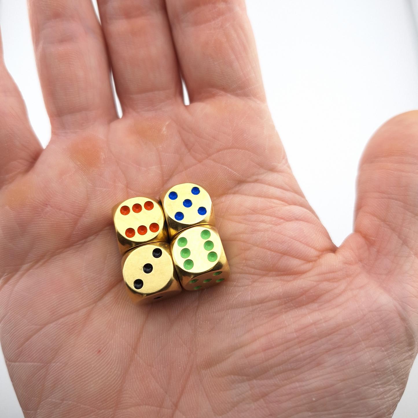 Mini 12mm Brass D6 Dice CNC Machined