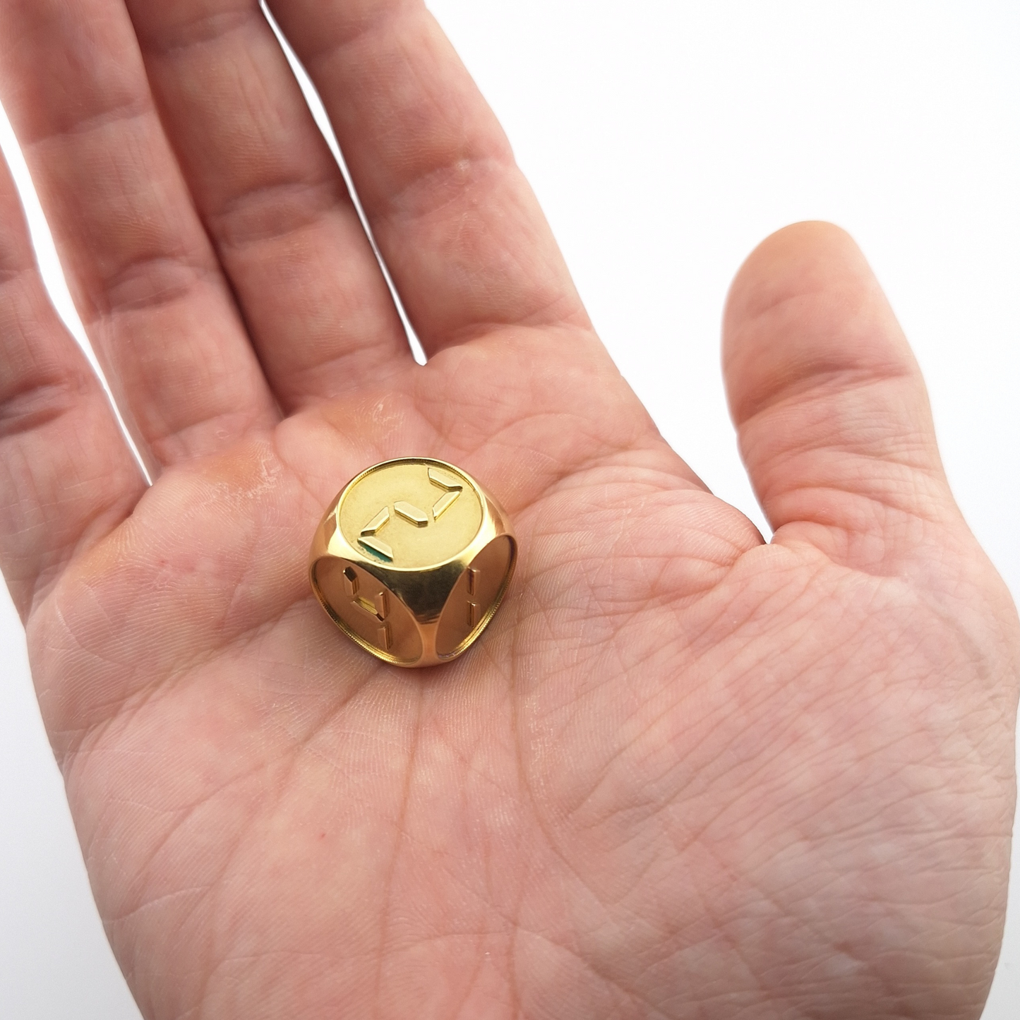 Digital - 18mm Large Brass D6 Dice - CNC Machined