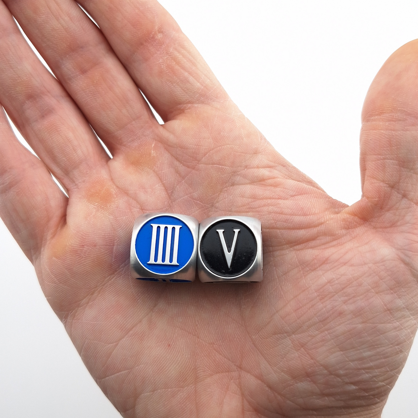 Roman Numerals - 18mm Large Aluminum D6 Dice - CNC Machined