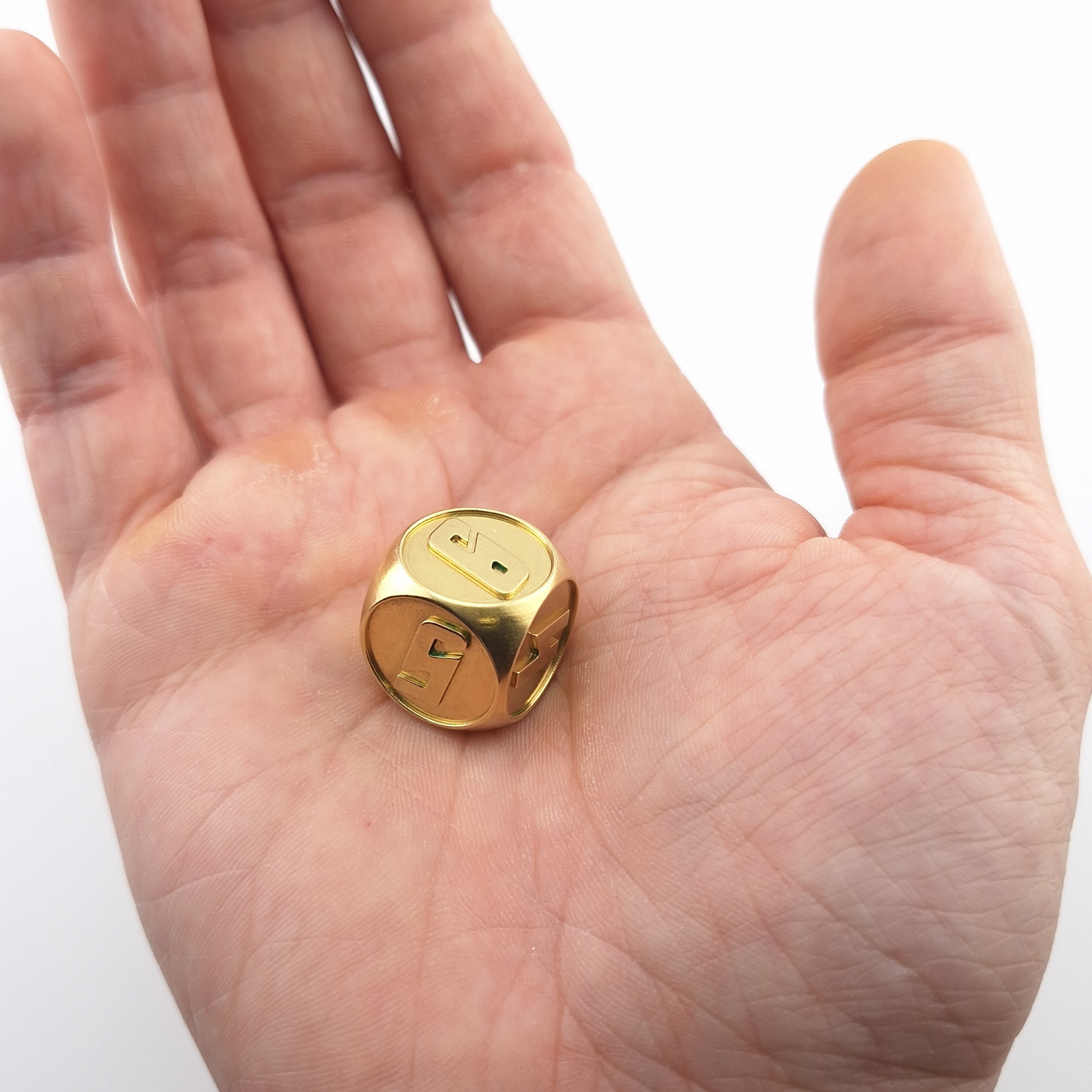 Star Space - 18mm Large Brass D6 Dice - CNC Machined