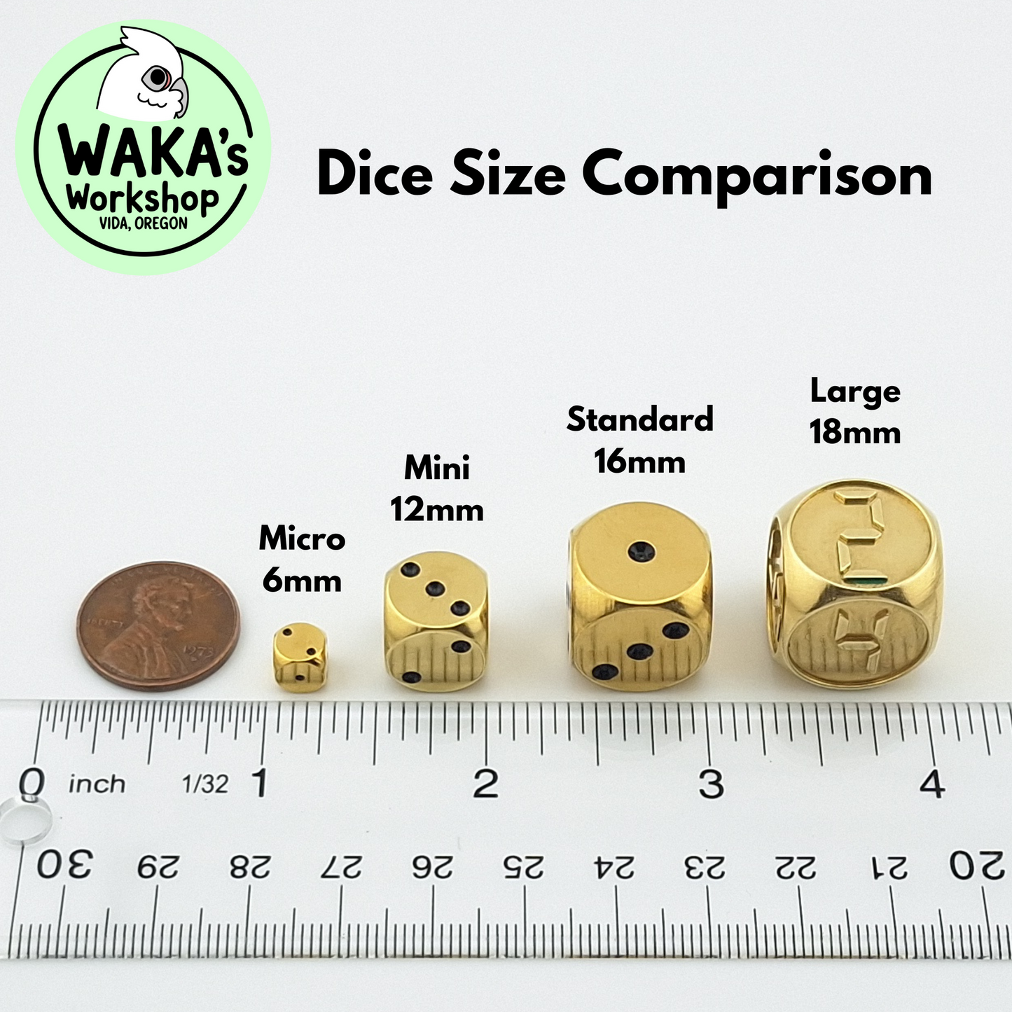 Standard 16mm Brass D6 Dice CNC Machined
