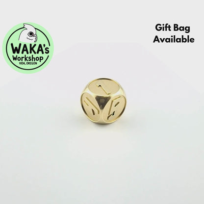 Star Space - 18mm Large Brass D6 Dice - CNC Machined