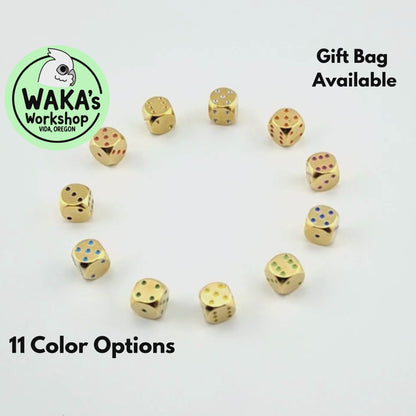 Micro 6mm Brass D6 Dice CNC Machined