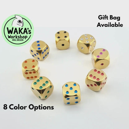 Standard 16mm Brass D6 Dice CNC Machined