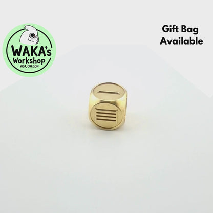 Roman Numerals - 18mm Large Brass D6 Dice - CNC Machined