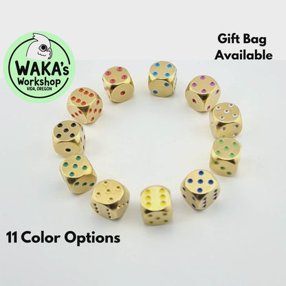 Mini 12mm Brass D6 Dice CNC Machined