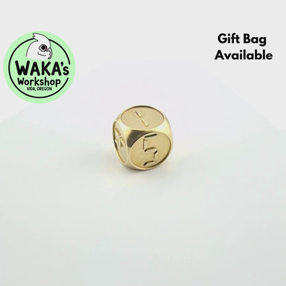 Digital - 18mm Large Brass D6 Dice - CNC Machined